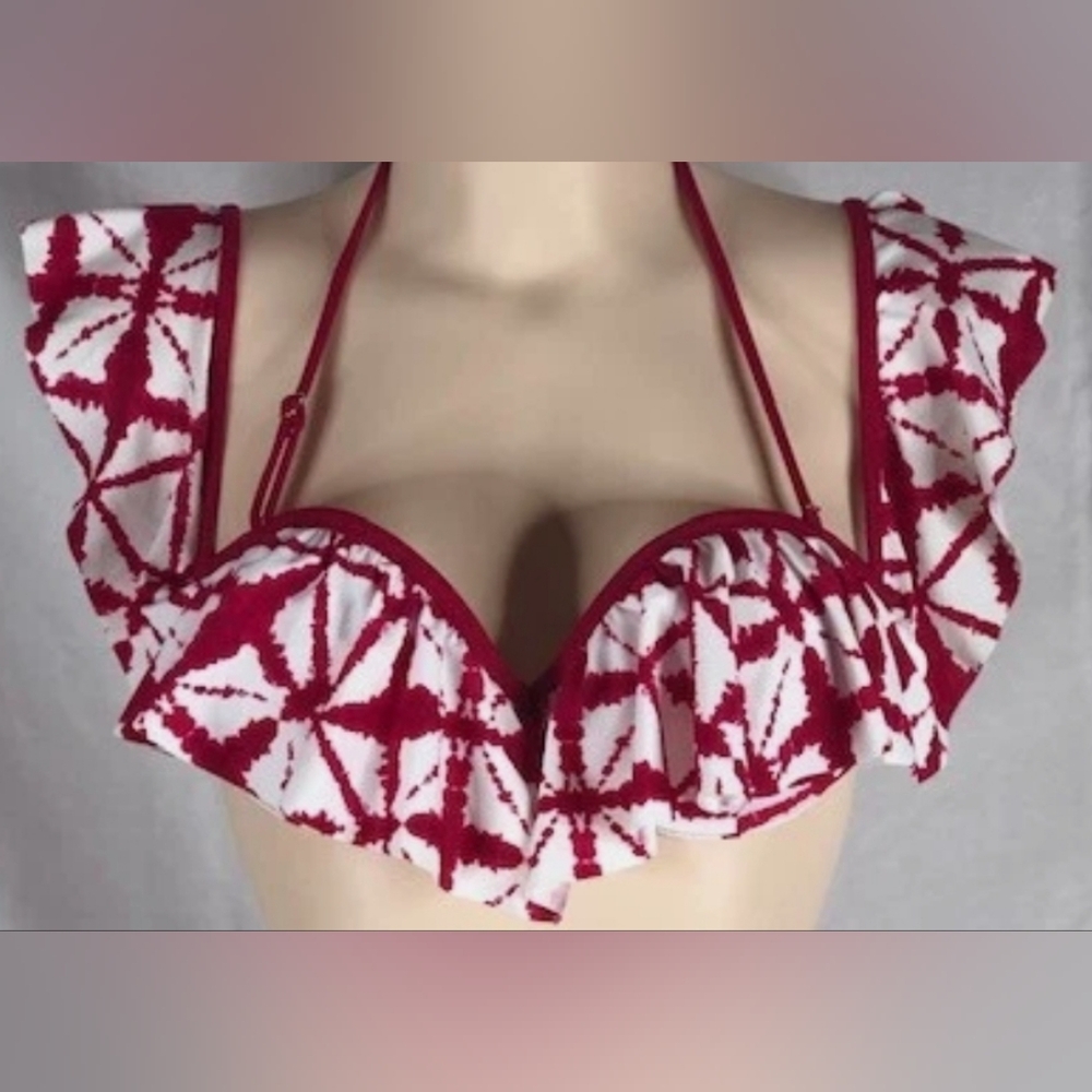 Raisins Dark Red and White Bikini Set NEW with Tags - Picture 4 of 11